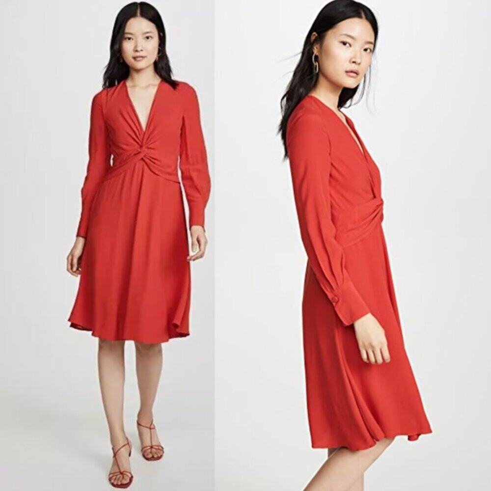 Equipment Faun Twist Dress in Aura Orange